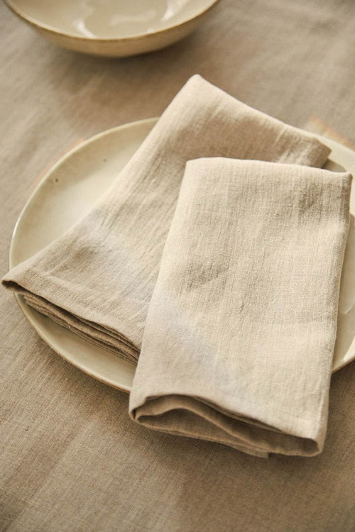 Calma House Servet (set van 2 stuks) Lino2 - Beige - 45x45