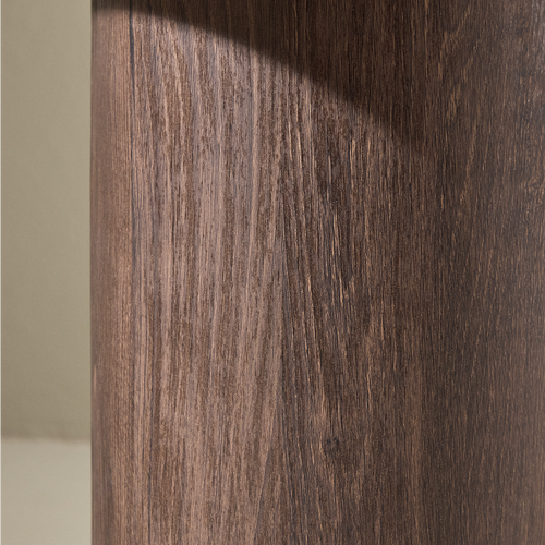 Nest living Jente Ronde Bijzettafel Donkerbruin En Beige - Ø 50 cm