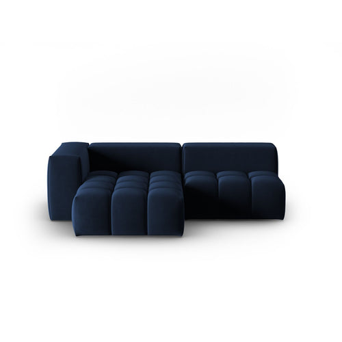 Cosmopolitan Design - Modulaire hoekbank links Verona 3-zits, flueel koningsblauw - 145x205x70cm