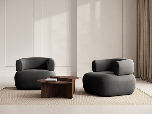 Micadoni Fauteuil Jenny flueel donkergrijs - 88x90x73cm