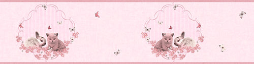 A.S. Création behangrand katjes roze, zilver en meerkleurig - 500 x 13 cm - AS-355671