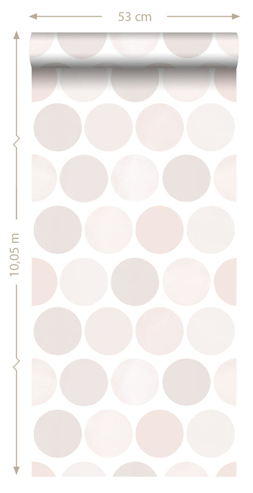 ESTAhome behang grote stippen licht roze - 53 cm x 10.05 m - 138857