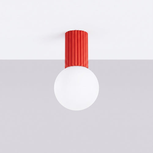 Sollux Lighting Plafondlamp HALO rood IP44 - 12x12x21cm