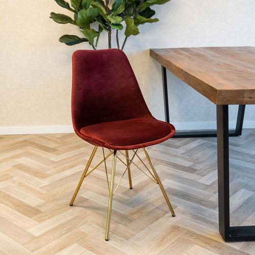 Kick kuipstoel Velvet - Rood - vtwonen shop