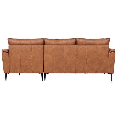 Furnhouse chaise longue bank rechts Soul - Cognacbruin - Leer - 155x233x88