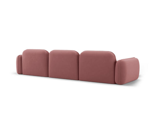 Cosmopolitan Design Modulaire hoekbank links Sydney 4-zits, flueel, zalm - 165x320x70cm