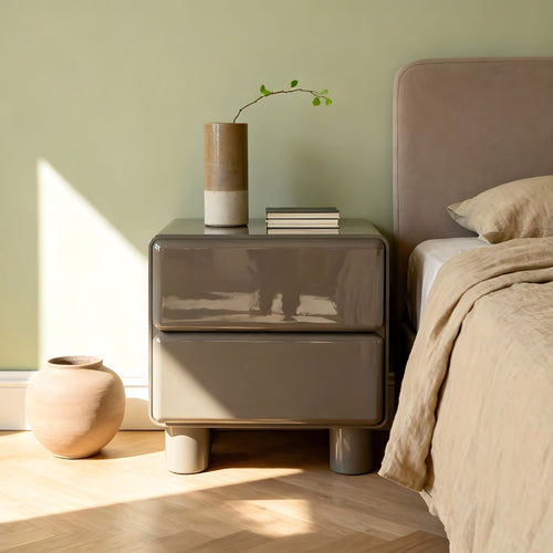 DÉJA Living Nachtkastje Sauda - Glossy Kaki Groen - 57x43x57cm