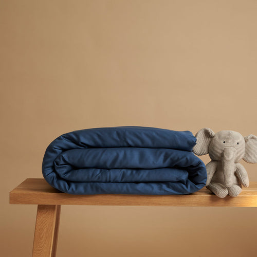 Coco & Cici - Tencel Sateen Dekbedovertrek 100 x 135 cm - 1 Persoons Beddengoed - Kinderbeddengoed - Lyocell - Hypoallergeen & Extra Zacht - Blauw - vtwonen shop