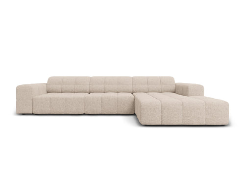 Cosmopolitan Design rechter hoekbank Chicago 4-zits, chenille beige - 167x294x78cm