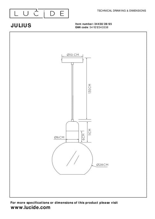 Lucide hanglamp JULIUS - 1xE27 - Fumé - vtwonen shop