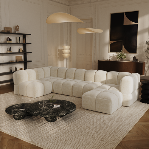 Sia Home - Modulaire hoekbank NUBI - getextureerd fluweel  760cm