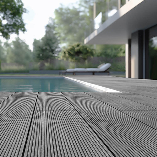 Home Deluxe - WPC-terras complete set (incl. onderstructuur) SAMANA | Kleur: Lichtgrijs, Afmeting: 10 m² - vtwonen shop