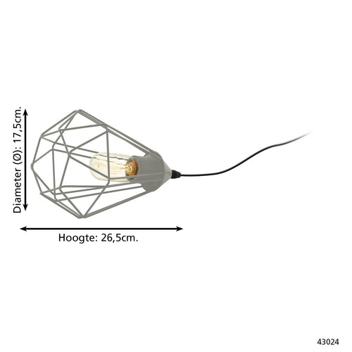 EGLO tafellamp Tarbes - e27 - ø 17,5 cm - grijs - vtwonen shop