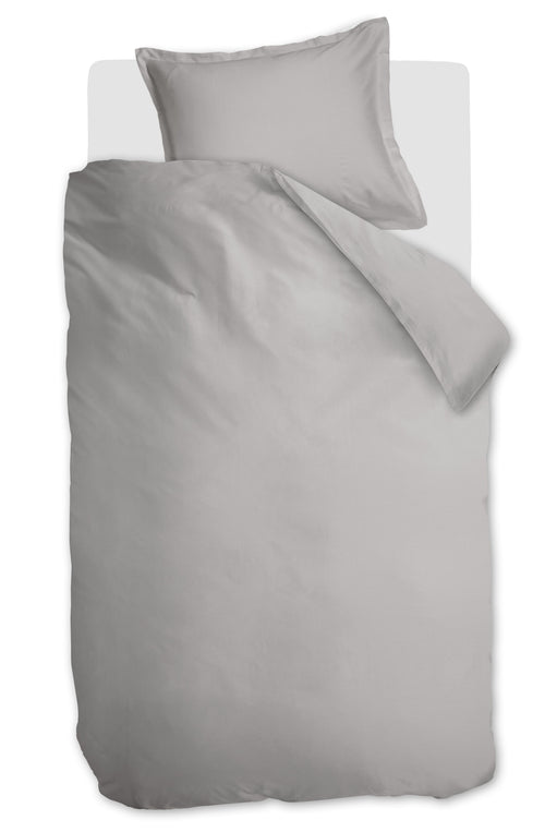 Ambiante Dekbedovertrek Satin Uni - 140 x 200/220 cm - Grijs
