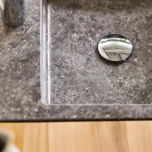 Tikamoon Badkamermeubel in massief teakhout en marmer 85 cm - Naturel - vtwonen shop