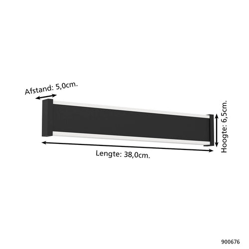 EGLO wandlamp buiten Neviano - led - 38 cm - zwart/wit