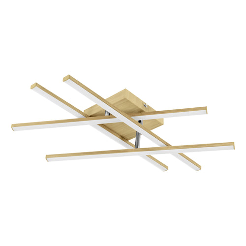 EGLO wandlamp/Plafondlamp Lasana 4 - led - 51 cm - hout - vtwonen shop