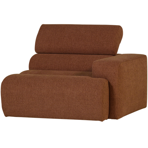 WOOOD 1-zits element bank arm rechts Novi - Polyester - Terra - 86x109x113