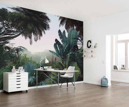 Komar fotobehang jungle-motief groen en petrolblauw - 400 x 250 cm - 611230