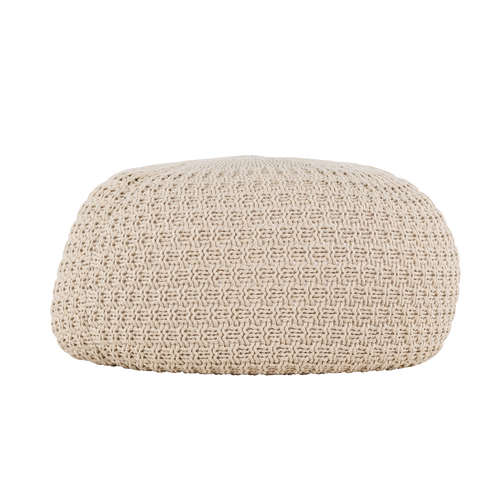 Nest living Sylvie Gevlochten Ronde Poef Beige - Ø 60 cm