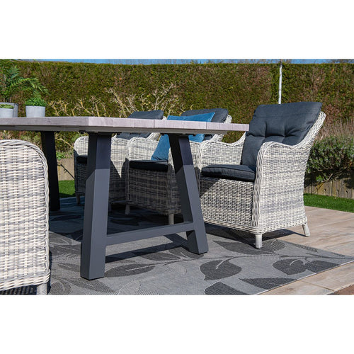 Olympus tafel - 220x100 cm - carbon black - grey teak look - vtwonen shop