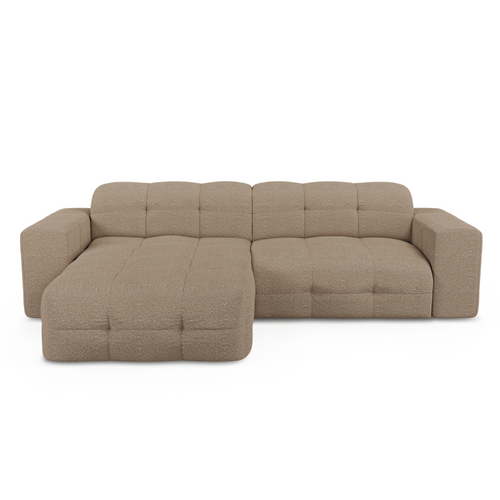 Sia Home - Hoekbanken links MAEL - Bouclette stof - Mol - 230cm - vtwonen shop