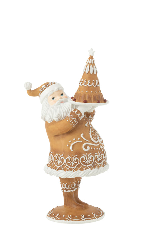 J-Line decoratie Peperkoek Kerstman Cake - polyresin - bruin - vtwonen shop
