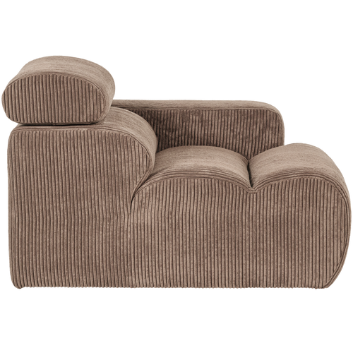 WOOOD 1-zits element bank arm links Novi - Ribstof - Taupe - 86x109x113