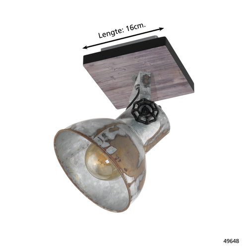 EGLO wandlamp Barnstaple - e27 - 16 cm - zwart/bruin