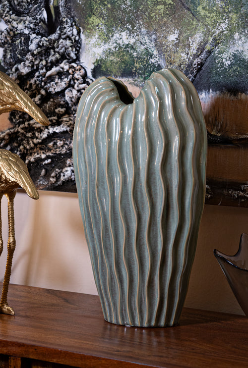 Mauro Ferretti vaas - 27x14x46,5 cm - groen