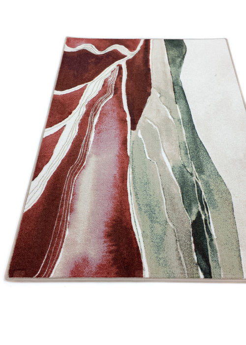 Vloerkleed MOMO rugs x NOŪRA studios - Horizon Bordeaux/Green 300x400 cm