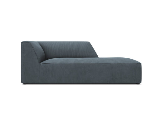 Micadoni rechter chaise longue Ruby ribfluwelen, blauw - 180x93x69cm