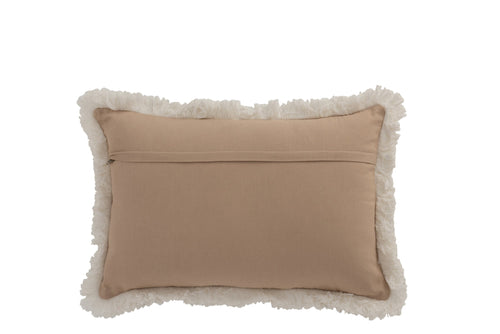 J-Line kussen Rechthoekig Patroon - jute - naturel/beige