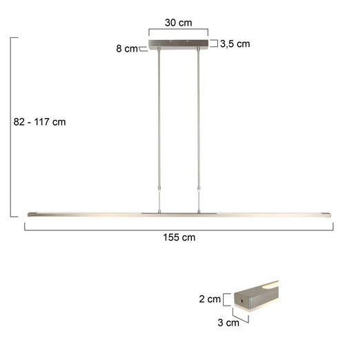 Steinhauer hanglamp Zelena - 3 lichts - 155x 117 cm - mat chroom - vtwonen shop