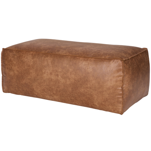 BePureHome poef Rodeo - Recycle Leer - Cognac  - 43x120x60 - vtwonen shop