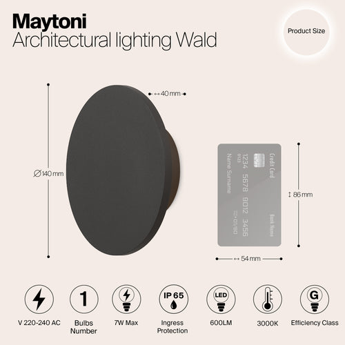Maytoni Outdoor - Architecturale verlichting Wald - Grafiet - Ø14 - vtwonen shop