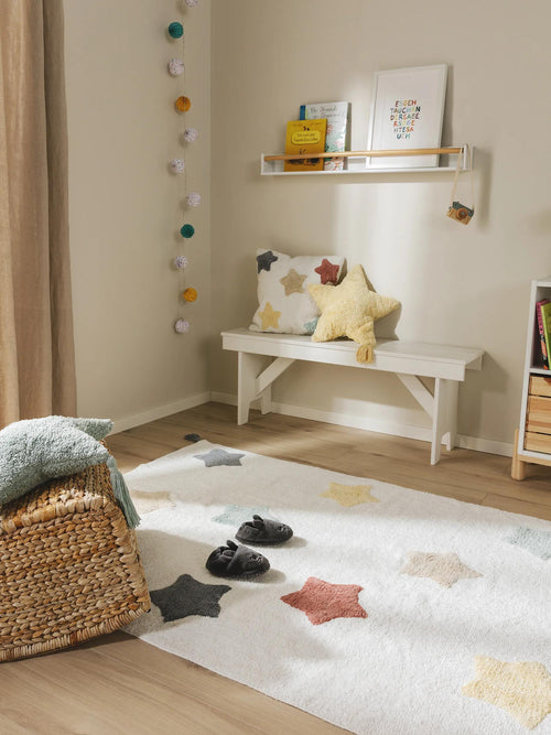 benuta wasbaar kindervloerkleed Stars - veelkleurig - 80x120 cm
