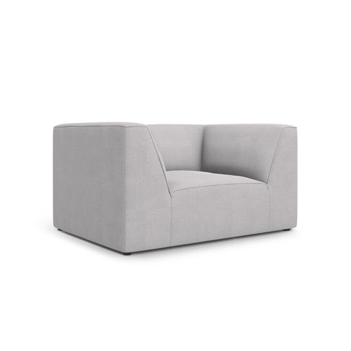 Cosmopolitan Design - Fauteuil Siena structurele stof lichtgrijs - 92x120x69cm