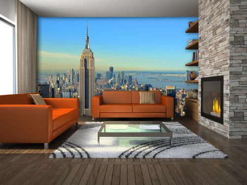 Sanders & Sanders fotobehang stadsgezicht blauw en beige - 375 x 270 cm - 600437
