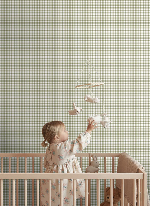 ESTAhome behang ruitjes groen - 50 x 900 cm - 132148