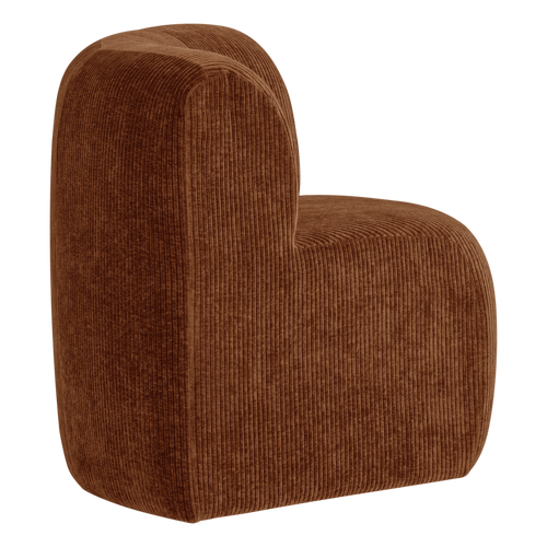 WOOOD eetbank hoek met rugleuning Mojo Base - Rib - Roestbruin - 83x80x80