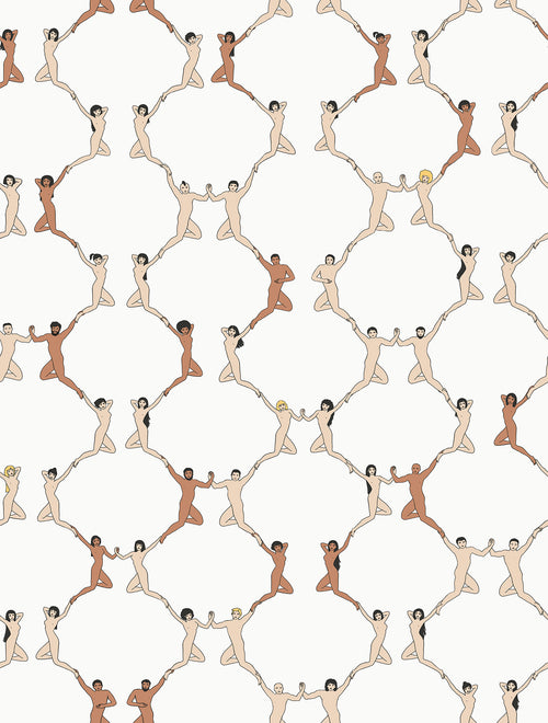 Walls4You behang menselijke silhouetten bruin en wit - 53 cm x 10 m - 640338 - vtwonen shop