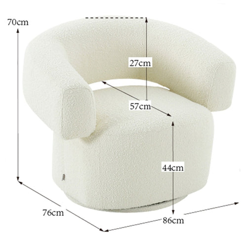 Kare Design Draaifauteuil Maye creme