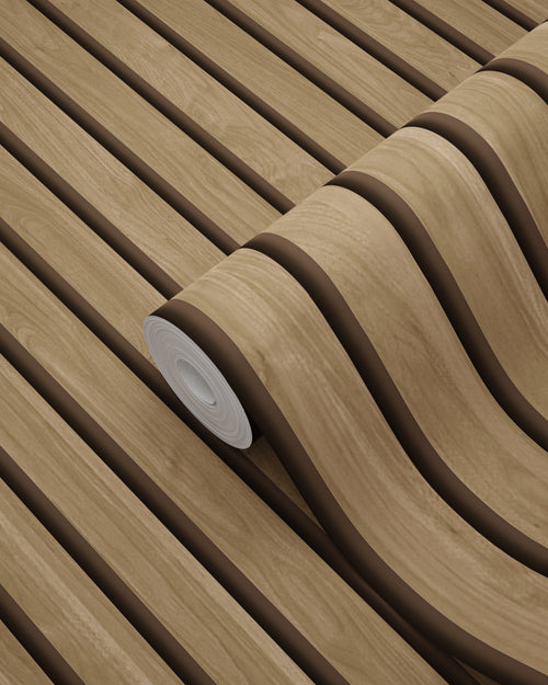 ESTAhome behang houten wandpanelen 3d lichtbruin - 53 cm x 10.05 m - 139608 - vtwonen shop