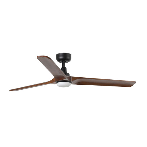 Faro HEYWOOD Grote led-zwart, donker hout DC-plafondventilator met 6 snelheden
