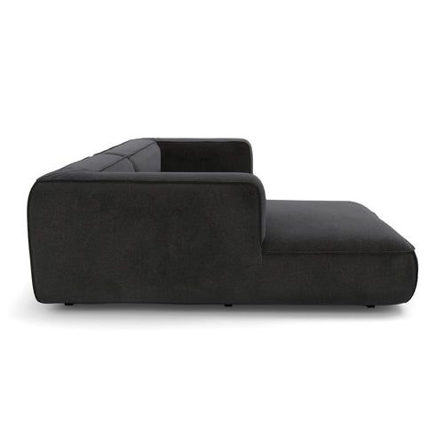 Premium Interiors - Linkerhoekbank SOFIA - kruisweefsel grijs 282cm