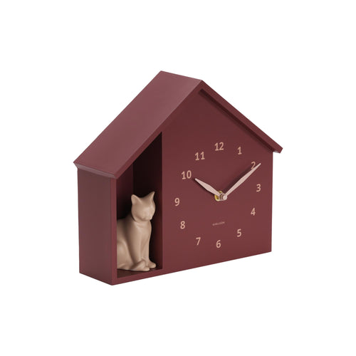Karlsson wandklok Sitting Cat - rood - Ø24.9cm