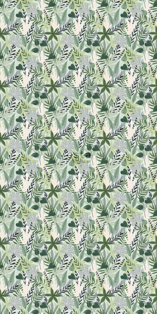 ESTAhome XXL behang bladeren in scandinavische stijl mintgroen - 50 x 900 cm - 158894 - vtwonen shop