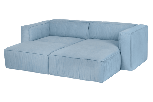 noo.ma Lobi 3-zits hoekslaapbank - Baby Blue Corduroy, hoek links