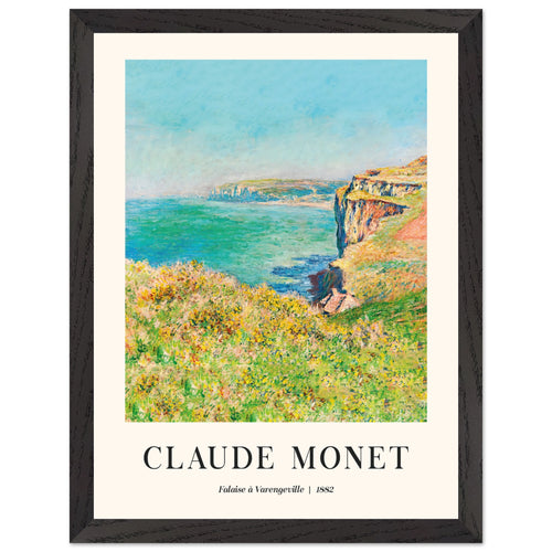Artfulprints Poster met Lijst Claude Monet - Falaise à Varengeville   - 30x40 cm - Meerkleurig